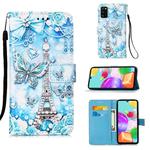 For Galaxy A41 Painting Horizontal Flip Leather Case with Holder & Card Slot & Wallet & Lanyard(Tower Butterfly)