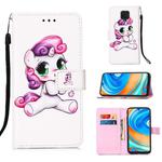 For Xiaomi Redmi Note 9S Painting Horizontal Flip Leather Case with Holder & Card Slot & Wallet & Lanyard(Playful Pony)