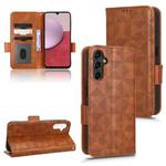 For Samsung Galaxy A14 4G Symmetrical Triangle Leather Phone Case(Brown)