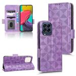 For Samsung Galaxy M53 5G Symmetrical Triangle Leather Phone Case(Purple)
