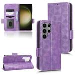 For Samsung Galaxy S23 Ultra 5G Symmetrical Triangle Leather Phone Case(Purple)