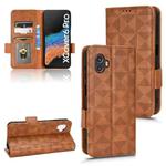 For Samsung Galaxy Xcover 6 Pro Symmetrical Triangle Leather Phone Case(Brown)