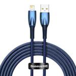 Baseus Glimmer Series 2.4A USB to 8 Pin Fast Charging Data Cable, Length:2m(Blue)