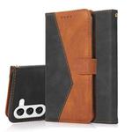 For Samsung Galaxy S23 5G Dual-color Stitching Leather Phone Case(Black Brown)