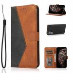 For Samsung Galaxy S21 5G Dual-color Stitching Leather Phone Case(Black Brown)