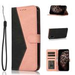 For Samsung Galaxy S20 Dual-color Stitching Leather Phone Case(Black Rose Gold)