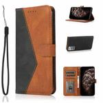 For Samsung Galaxy Note20 Dual-color Stitching Leather Phone Case(Black Brown)