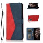 For Samsung Galaxy Note20 Ultra Dual-color Stitching Leather Phone Case(Red Blue)