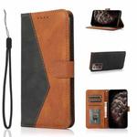 For Samsung Galaxy Note20 Ultra Dual-color Stitching Leather Phone Case(Black Brown)
