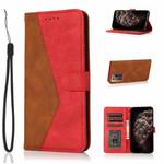 For Samsung Galaxy Note20 Ultra Dual-color Stitching Leather Phone Case(Brown Red)