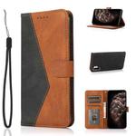 For Samsung Galaxy Note10+ Dual-color Stitching Leather Phone Case(Black Brown)