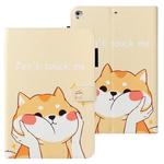 For iPad Air Cross Texture Painted Horizontal  Leather Case with Sleep / Wake-up Function & Card Slot & Holder & Wallet(Shiba Inu)