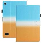 For Amazon Kindle Fire 7 2019 / 2017 / 2015 Stitching Gradient Leather Tablet Case(Blue Orange)