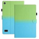 For Amazon Kindle Fire 7 2019 / 2017 / 2015 Stitching Gradient Leather Tablet Case(Green Blue)
