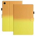 For Samsung Galaxy Tab A 10.1 2019 T510 / T515 Stitching Gradient Leather Tablet Case(Orange Yellow)