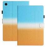 For Samsung Galaxy Tab A 10.1 2019 T510 / T515 Stitching Gradient Leather Tablet Case(Blue Orange)