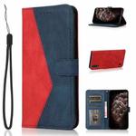 For Samsung Galaxy A01 Dual-color Stitching Leather Phone Case(Red Blue)