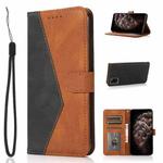 For Samsung Galaxy A31 Dual-color Stitching Leather Phone Case(Black Brown)