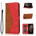 For Samsung Galaxy A31 Dual-color Stitching Leather Phone Case(Brown Red)