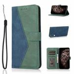 For Samsung Galaxy A50 / A30s / A50s Dual-color Stitching Leather Phone Case(Blue Green)