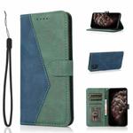 For Samsung Galaxy A51 4G Dual-color Stitching Leather Phone Case(Blue Green)