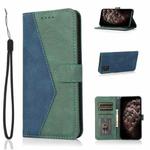 For Samsung Galaxy A71 5G Dual-color Stitching Leather Phone Case(Blue Green)
