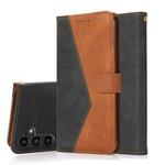 For Samsung Galaxy A34 Dual-color Stitching Leather Phone Case(Black Brown)