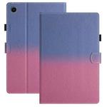 For Lenovo M10 Plus Stitching Gradient Leather Tablet Case(Blue Rose)