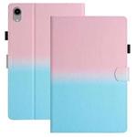 For iPad mini 6 Stitching Gradient Leather Tablet Case(Pink Blue)