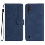 For Samsung Galaxy A01/M01 Heart Pattern Skin Feel Leather Phone Case(Royal Blue)