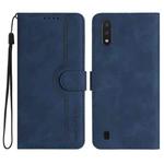 For Samsung Galaxy A10/M10 Heart Pattern Skin Feel Leather Phone Case(Royal Blue)