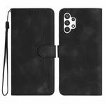 For Samsung Galaxy A13 4G Heart Pattern Skin Feel Leather Phone Case(Black)