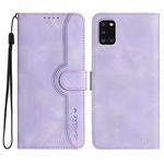 For Samsung Galaxy A31 Heart Pattern Skin Feel Leather Phone Case(Purple)