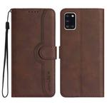 For Samsung Galaxy A31 Heart Pattern Skin Feel Leather Phone Case(Brown)