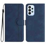 For Samsung Galaxy A32 4G Heart Pattern Skin Feel Leather Phone Case(Royal Blue)