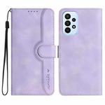 For Samsung Galaxy A32 4G Heart Pattern Skin Feel Leather Phone Case(Purple)