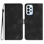 For Samsung Galaxy A32 4G Heart Pattern Skin Feel Leather Phone Case(Black)