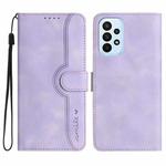 For Samsung Galaxy A33 5G Heart Pattern Skin Feel Leather Phone Case(Purple)