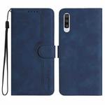 For Samsung Galaxy A70 Heart Pattern Skin Feel Leather Phone Case(Royal Blue)
