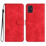 For Samsung Galaxy A71 4G Heart Pattern Skin Feel Leather Phone Case(Red)