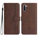 For Samsung Galaxy Note10 4G/5G Heart Pattern Skin Feel Leather Phone Case(Brown)