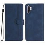 For Samsung Galaxy Note10+ Heart Pattern Skin Feel Leather Phone Case(Royal Blue)
