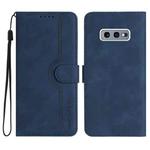 For Samsung Galaxy S10e Heart Pattern Skin Feel Leather Phone Case(Royal Blue)