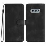 For Samsung Galaxy S10e Heart Pattern Skin Feel Leather Phone Case(Black)