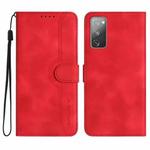 For Samsung Galaxy S20 FE 5G Heart Pattern Skin Feel Leather Phone Case(Red)