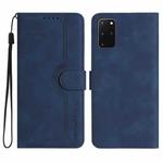 For Samsung Galaxy S20+ Heart Pattern Skin Feel Leather Phone Case(Royal Blue)