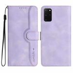 For Samsung Galaxy S20+ Heart Pattern Skin Feel Leather Phone Case(Purple)