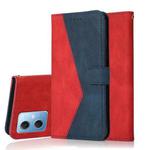 For Xiaomi Redmi Note 12 5G Dual-color Stitching Leather Phone Case(Red Blue)