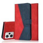 For Xiaomi Redmi Note 12 Pro+ 5G Dual-color Stitching Leather Phone Case(Red Blue)