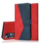For Xiaomi Redmi K50 Ultra / Xiaomi 12T Pro / 12T Dual-color Stitching Leather Phone Case(Red Blue)